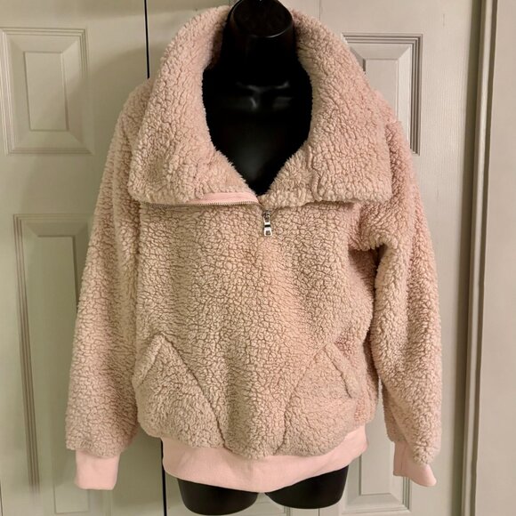 Kirundo Sherpa Fleece Quarter Zip Pullover - Cozy Blush Pink - Size M - Picture 4 of 10